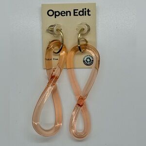 Nordstrom Open Edit Peach Acrylic Infinity Drop Earrings